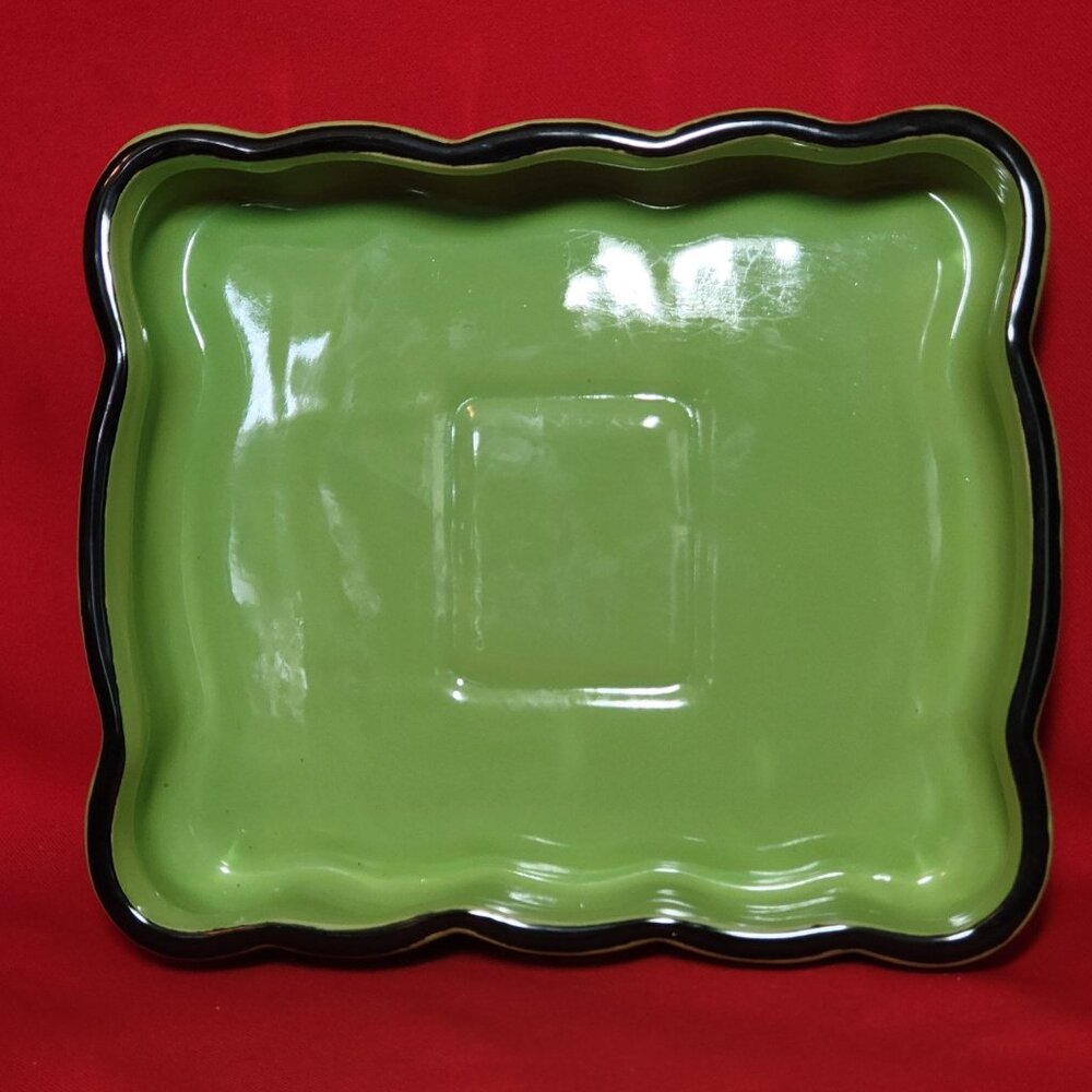 Green Ceramic Rectangular Casserole Dish